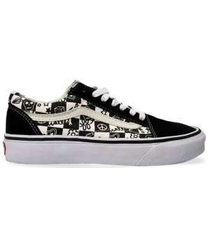 Vans Old Skool Checkerboard Graffity Black White