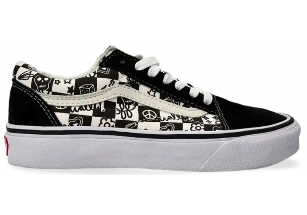 Vans Old Skool Checkerboard Graffity Black White
